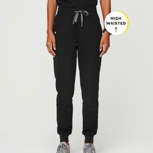 FIGS Black High Waisted Zamora Joggers L Tall